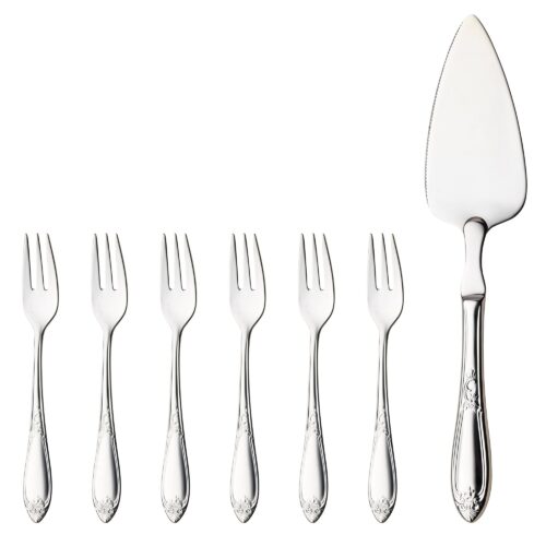 Hardanger Bestikk Nina Kakebestikk 7 deler, Kakespade + 6 Gafler – 7058673350857