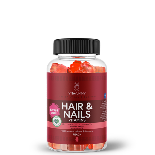 Hår & Negler Fersken 60 Gummies – 5713918000806