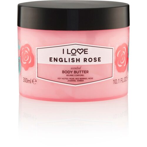 I Love English Rose Scented Body Butter – 300 ml – 5060351545846