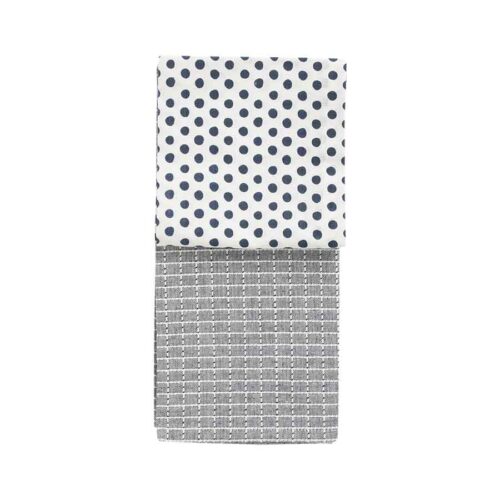 Kjøkkenhåndkle Blå/Mønster Bomull 50X70cm 2pk – 7071649502982