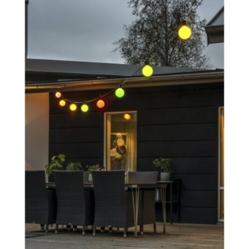 Konstsmide Lysslynge E27 med 10 LEDpærer, solpanel & fjärrkontroll 4158-500SP – 7318304158505