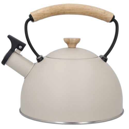 La Cafetière Fløytekjele med trehåndtak, creme – 5057982092665