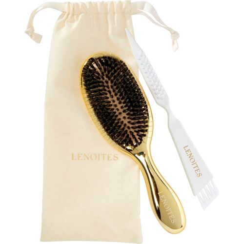 Lenoites Hair Brush Wild Boar With Pouch And Cleaner Tool Gold – 7350136851100