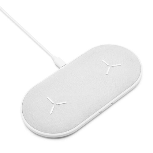 Linocell Dobbel trådløs QI-hurtiglader 15 W Hvit – 7309860226111