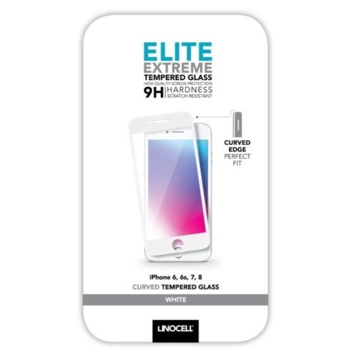Linocell Elite Extreme Curved Skjermbeskytter for iPhone 6, 7 og 8 Hvit – 7309860972339