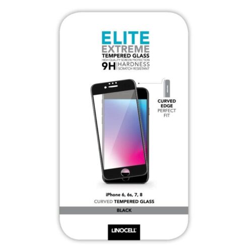 Linocell Elite Extreme Curved Skjermbeskytter for iPhone 6, 7 og 8 Svart – 7309860972322