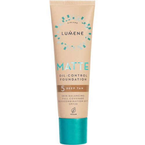 Lumene Matte Oil-Control Foundation SPF20 5 Deep Tan – 30 ml – 6412600847291
