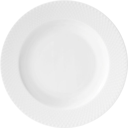 Lyngby Porcelæn Rhombe Dyp tallerken 23cm Hvit – 5711507238043