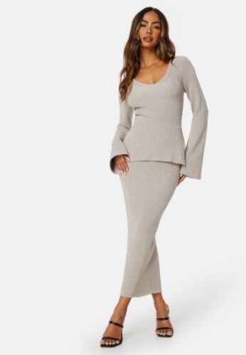 Madeleine Bitici X Bubbleroom Madeleine Sparkling Knitted Skirt Light champagne 2XL – 7333340258231