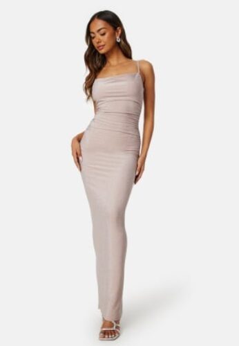Madeleine Bitici X Bubbleroom Madeleine Sparkling Strap Dress Champagne 4XL – 7333340262153