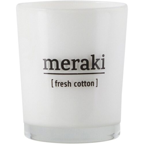 Meraki Fresh Cotton Scented Candle Small – 12 hours – 5707644420892