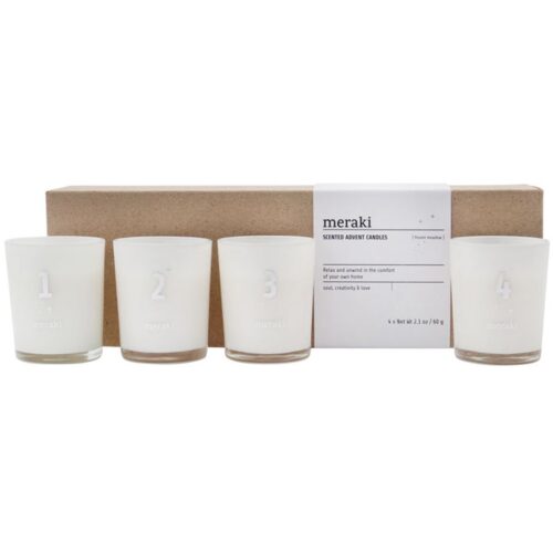 Meraki Scented Advent Candles Frozen Meadow White – 4 pcs – 5707644829794