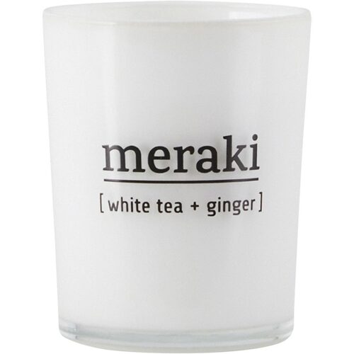 Meraki White Tea & Ginger Scented Candle Small – 12 hours – 5707644420915