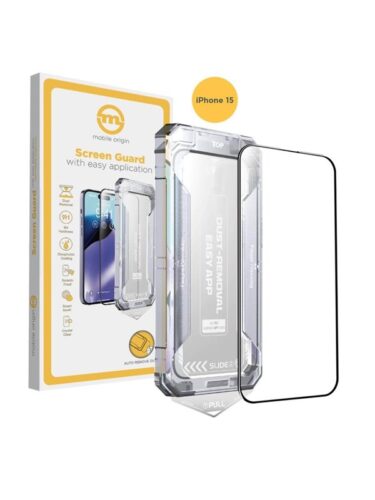Mobile Origin Yellow Screen Guard iPhone 15 with easy application – 8594215990437