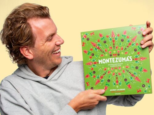 Montezuma Sjokoladekalender med vegansk mørk sjokolade – 5060719926836
