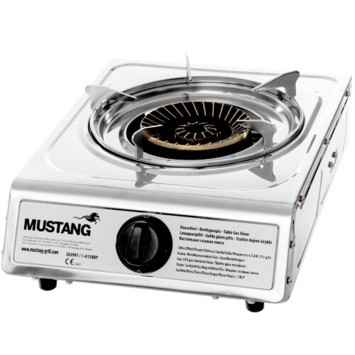 Mustang Gasskokeplate 1 brenner rustfritt stål 4,3 kW – 6410412639912