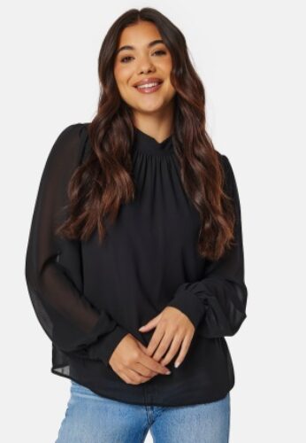 Object Collectors Item Mila L/S High Neck Top Black 36 – 5715223186428