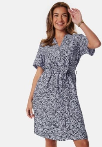 Object Collectors Item Objjacira S/S Shirt Dress Blue/Patterned 42 – 5715517448768