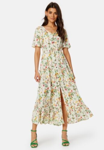 Object Collectors Item Objlorena S/S Long Dress Sandshell AOP:ALBA 38 – 5713786334898
