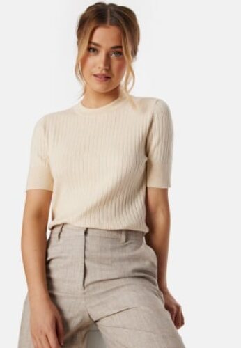 Object Collectors Item Objnoelle S/S knit t-shirt Sandshell Detail:Melange XS – 5715357506840