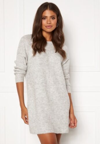 ONLY Carol L/S Dress Knit Light Grey Melange XS – 5714501506385