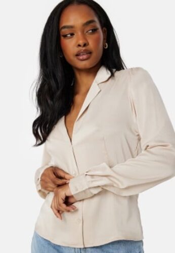 ONLY Jovana LS Top With Resort Collar Moonbeam L – 5715431946999