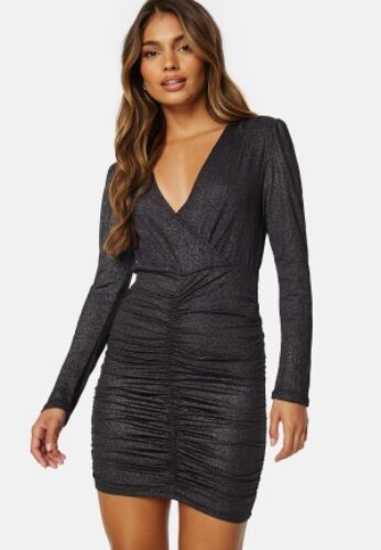 ONLY New Pella Wrap Foil Dress Gunmetal XS – 5715504004045