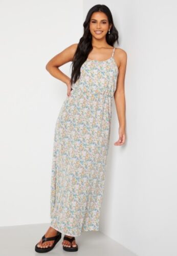 ONLY Nova Lux Strap Maxi Dress Coronet Blue AOP:Ava 34 – 5715220813037