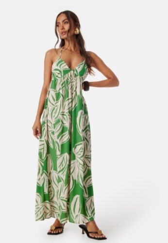 ONLY Onlalma life poly chole long dress Green/Patterned M – 5715520012758