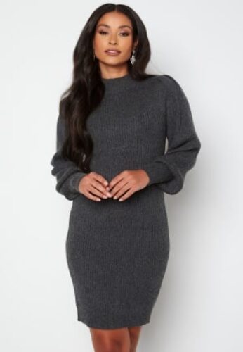 ONLY Onlkatia L/S Dress Knit Dark Grey Melange S – 5715105680846