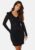 ONLY Rie L/S V-Neck Dress Black S – 5715427800830