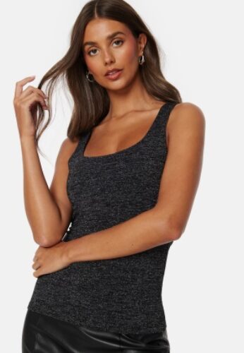 ONLY Roma S/L 2-Ways Shine Top Black Detail Silver XS – 5715504007589