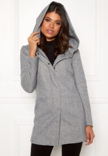 ONLY Sedona Light Coat Light Grey Melange XS – 5713618180006