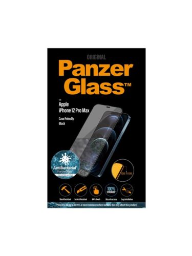 PanzerGlass Apple iPhone 12 Pro Max AntiBacterial Case Friendly – Black – 5711724027123