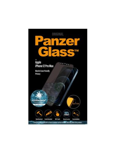 PanzerGlass Apple iPhone 12 Pro Max AntiBacterial Privacy Case Friendly – Black – 5711724127120