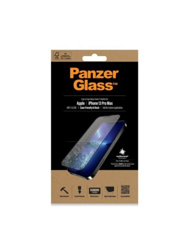 PanzerGlass Apple iPhone 13 Pro Max Case Friendly Anti-Glare AntiBacterial – Black – 5711724827556