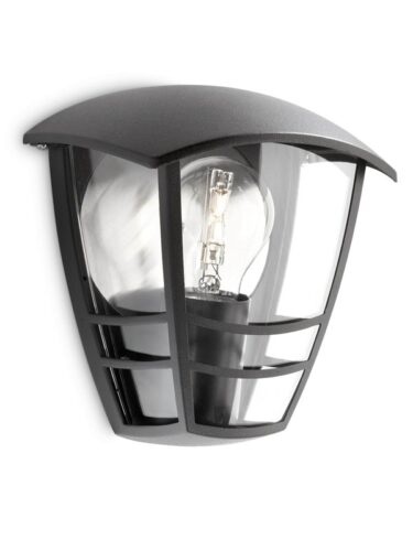 Philips Creek wall lantern black 1x60W 230V – 8718291443520
