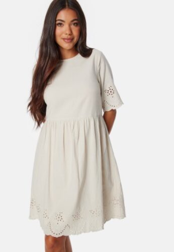 Pieces Pcalmina Embroidery Dress Birch L – 5715519751729
