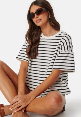 Pieces Pcchilli Summer Sweat Stripe Cloud Dancer Stripes:W. Black M – 5715510543866