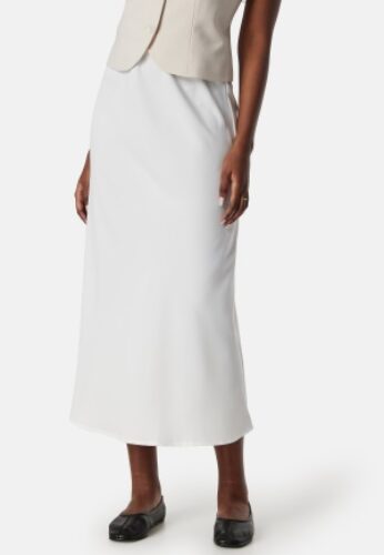 Pieces Pcfranan HW Midi Skirt Bright White L – 5715510399609