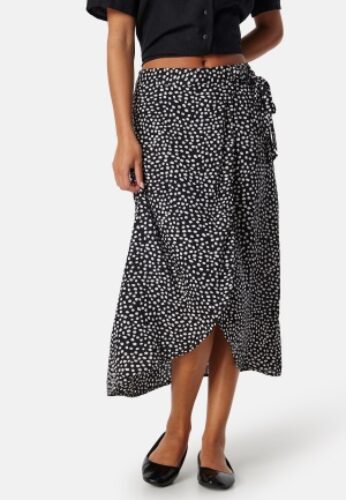 Pieces Pctala Wrap Skirt Black AOP Dot L – 5715367555692