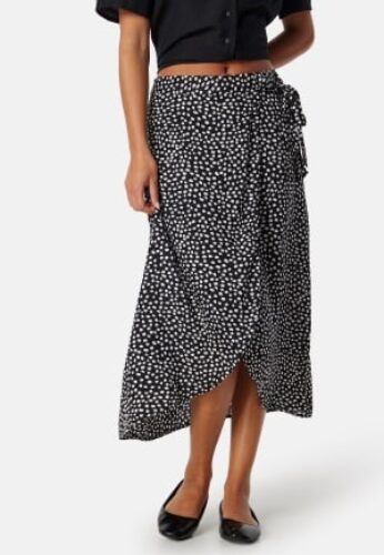 Pieces Pctala Wrap Skirt Black AOP Dot M – 5715324439355