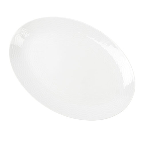 Porsgrunds Porselænsfabrik Bølge Hvitt Ovalt Serveringsfat 39cm – 7026581064890