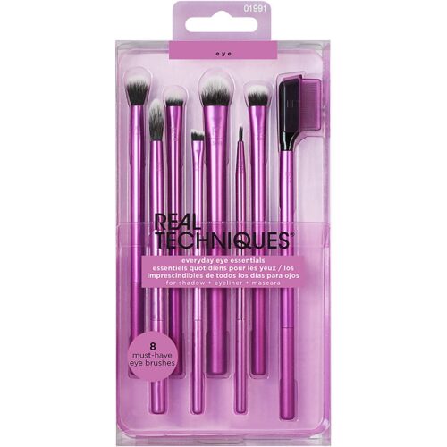Real Techniques Every Day Eye Essentials Sminkekost-sett som gir deg åtte essensielle børster til feilfrie øyelooks. – 0079625019919