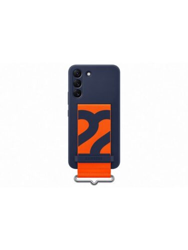 Samsung Galaxy S22 Silicone Cover with Strap – Navy – 8806094003574