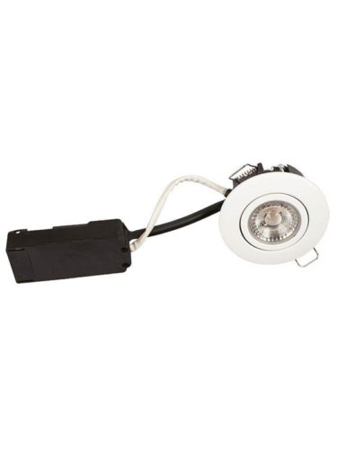 Scan Products Luna lp 230v dimmable flicker free 6.2w 3000k cri95 ip44 matt white round – 5713080101110