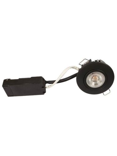 Scan Products Luna lp 230v dimmable flicker free 6.2w 3000k cri95 ip44 matt black round – 5713080101158