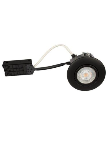 Scan Products Luna quick install 230v dimmable flicker free gu10 5w 2700k 370lm ip44 matt black round – 5713080100151