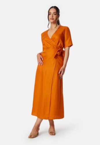 SELECTED FEMME Slfallesandra Ankle Wrap Dress Orange red 36 – 5715511710007