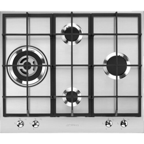 Smeg Gass Platetopp 60cm, Børstet Stål – 8017709261245